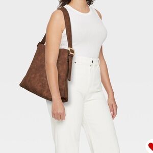 Slouchy Bucket Shoulder Bucket Bag - Universal Thread™ Brown